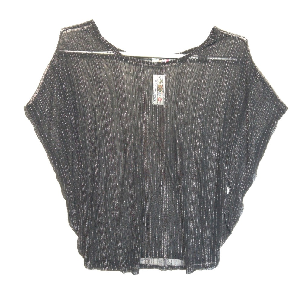 India Boutique Sheer Mesh Metallic Thread Kaftan Festival Top Womens OS NWT‎ $79